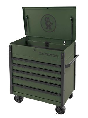 CTSSCF395KVG - 39" 5-Drawer USA Flip Top Service Cart, Valor Green