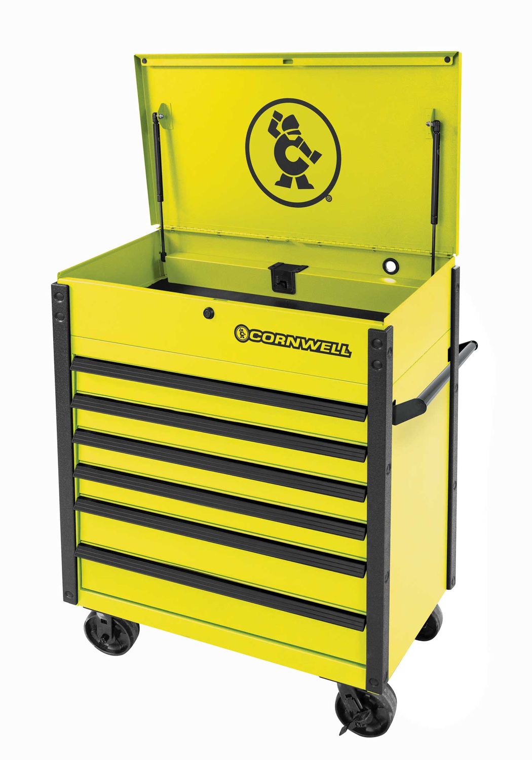 CTSSCF396KLY - 39" 6-Drawer USA Flip Top Service Cart, Lightning Yellow