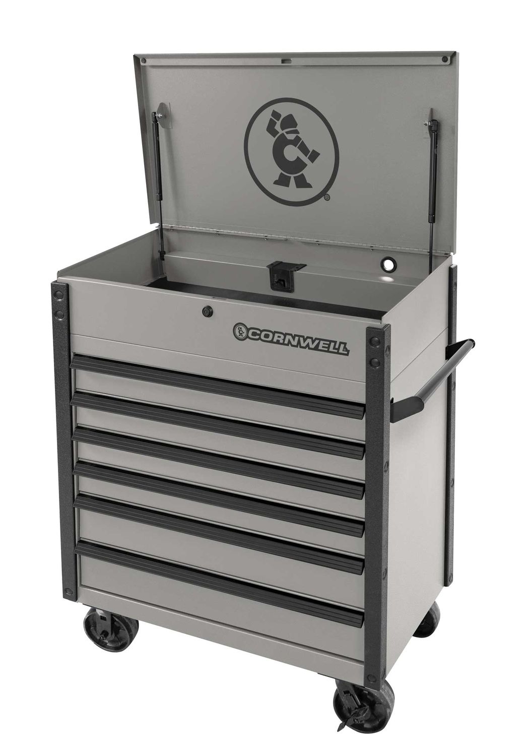 CTSSCF396KSM - 39" 6-Drawer USA Flip Top Service Cart, Smoke