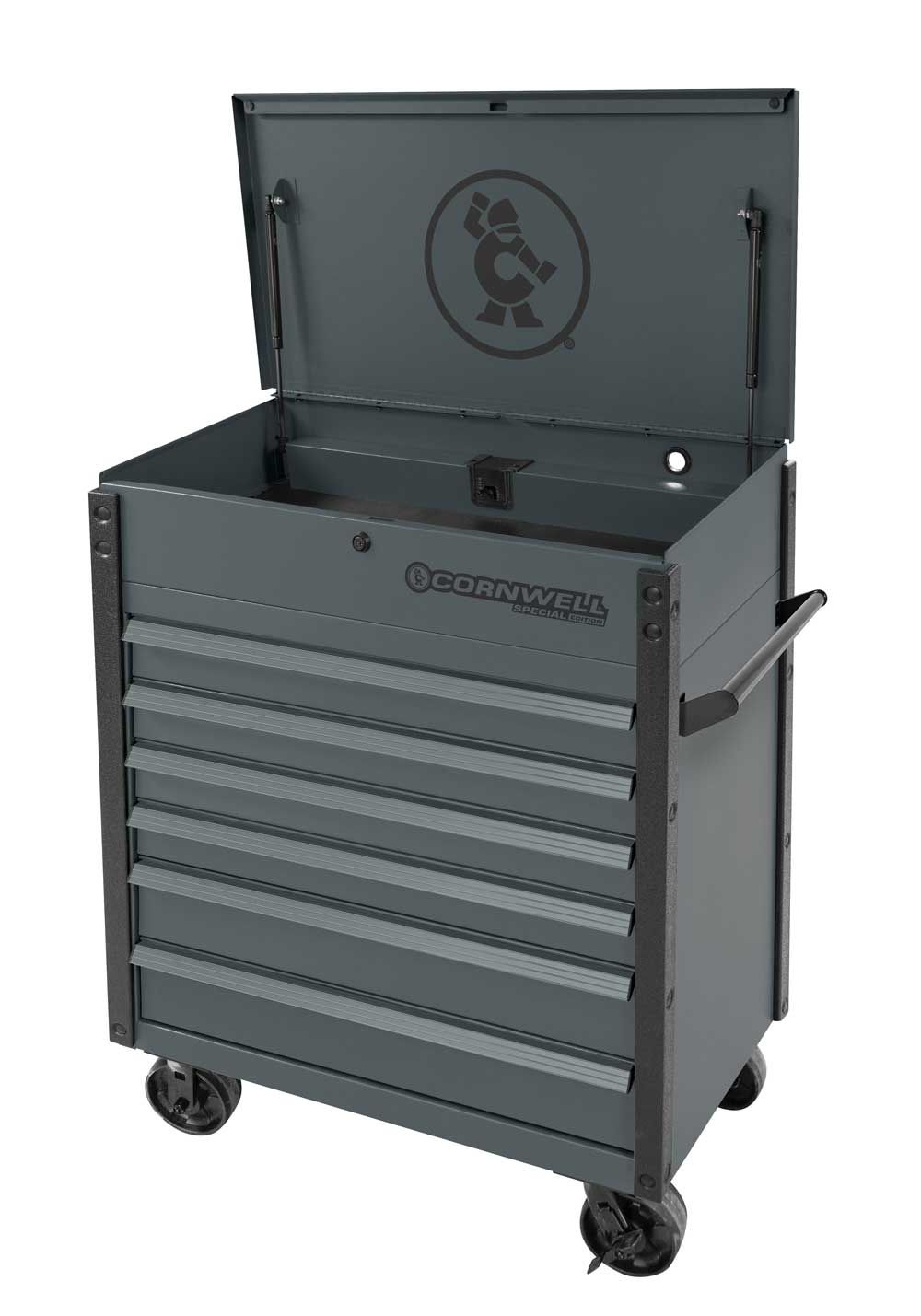 CTSSCF396LF - 39" 6-Drawer USA Flip Top Service Cart, Graphite/Gunmetal