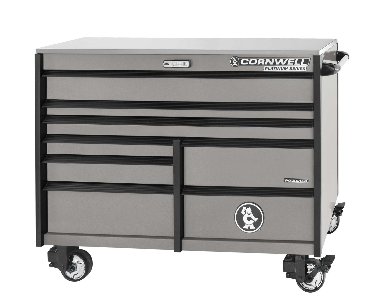 CTSPPR568KSM - (BTO) PLATINUM PLUS™ 56” 8-Drawer Double Bank Cabinet, Smoke/Black Trim