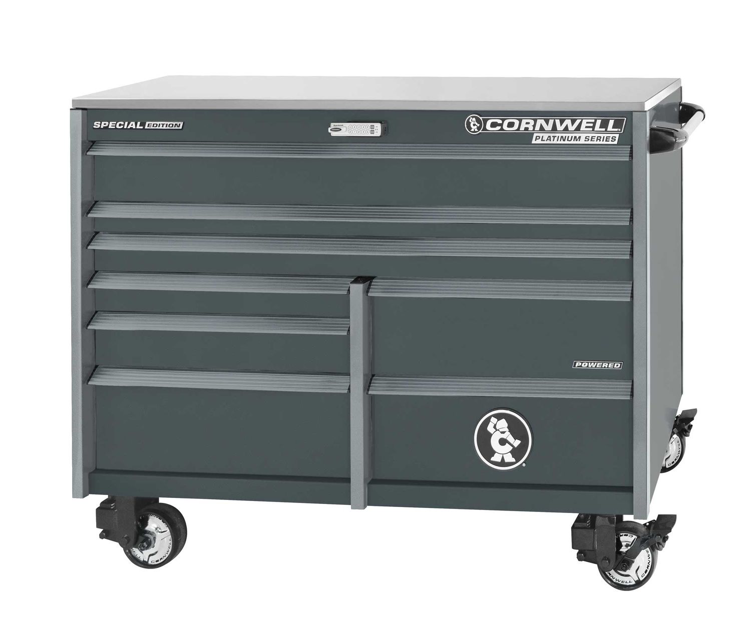 CTSPPR568LF - PLATINUM PLUS™ 56” 8-Drawer Double Bank Cabinet, Graphite/Gunmetal