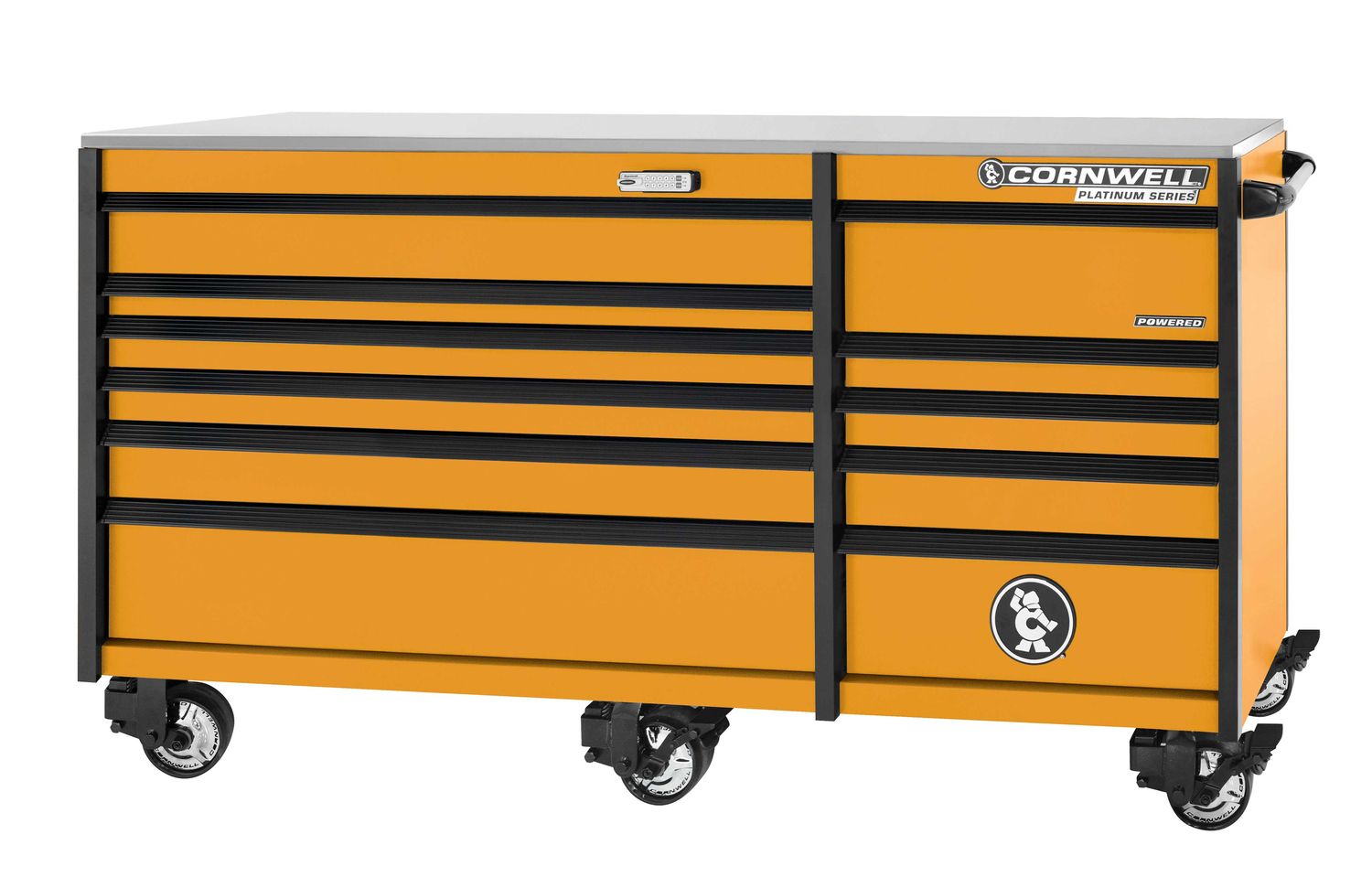 CTSPPR8411KRE - (BTO) PLATINUM PLUS™ 84” 11-Drawer Double Bank Cabinet, Ignition Orange/Black Trim