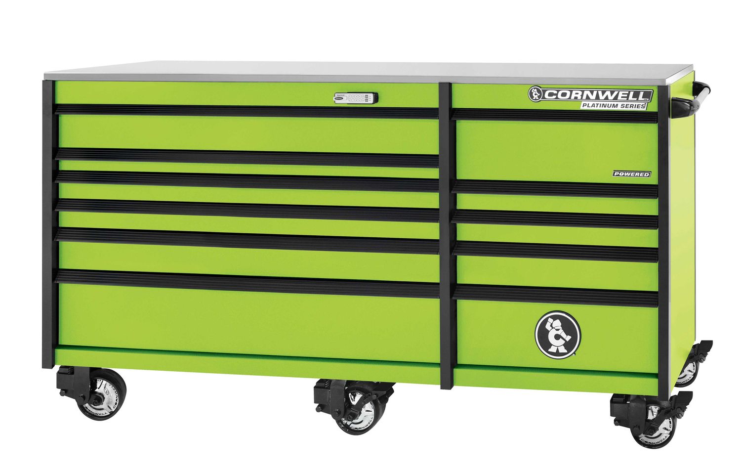 CTSPPR8411KTG - PLATINUM PLUS™ 84” 11-Drawer Double Bank Cabinet, Nitro Green