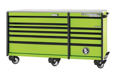 CTSPPR8411KTG - PLATINUM PLUS™ 84” 11-Drawer Double Bank Cabinet, Nitro Green
