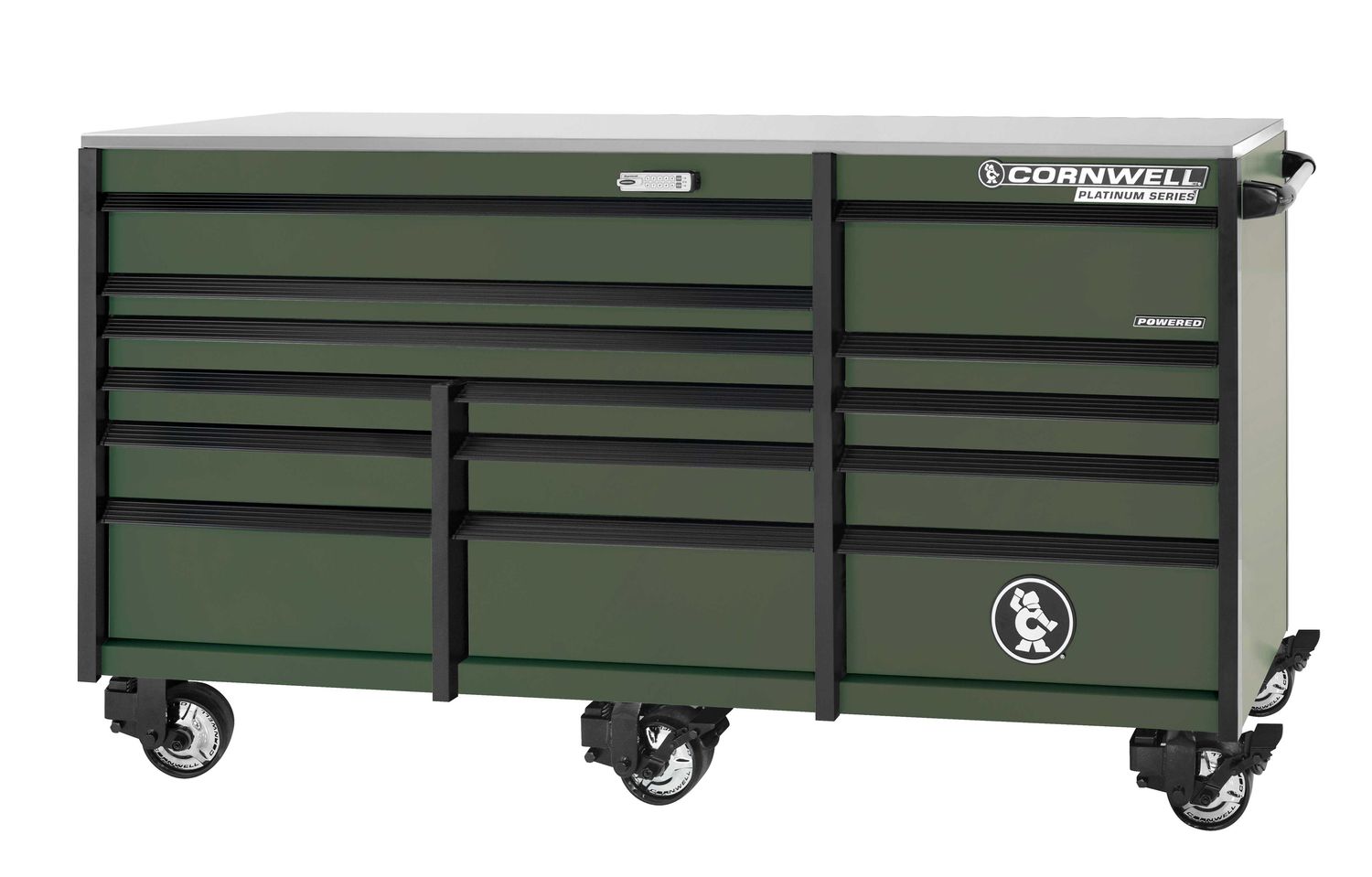 CTSPPR8414KVG - PLATINUM PLUS™ 84” 14-Drawer Triple Bank Cabinet, Valor Green