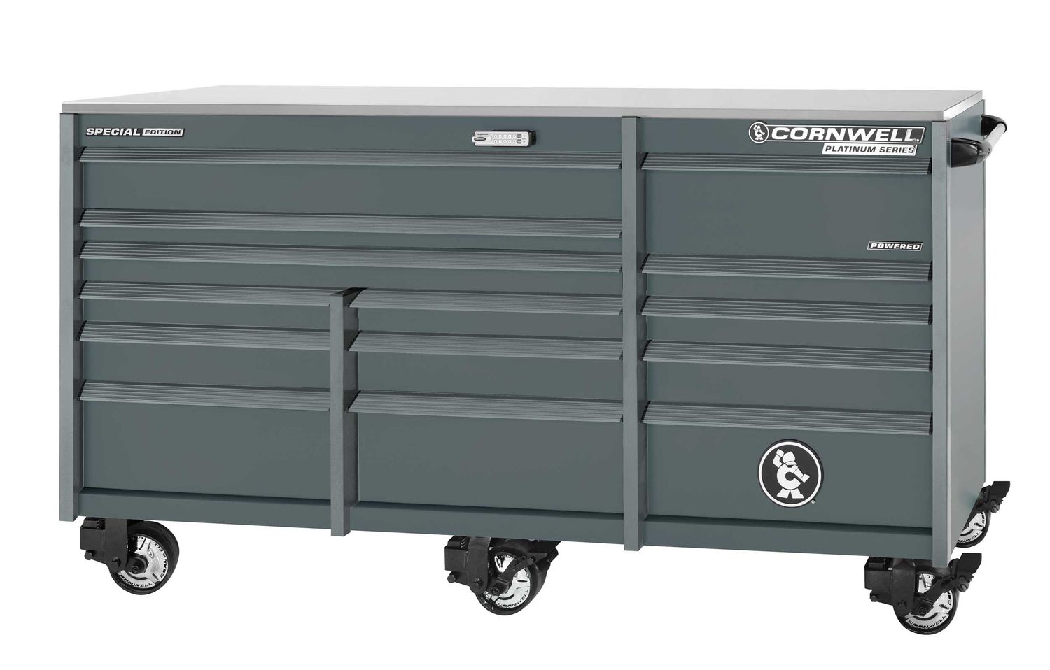 CTSPPR8414LF - PLATINUM PLUS™ 84” 14-Drawer Triple Bank Cabinet, Graphite/Gunmetal