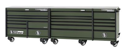 XPCTSPPR14019KVG - PLATINUM PLUS™ 140" 19-Drawer Iron Giant Roller Cabinet, Valor Green