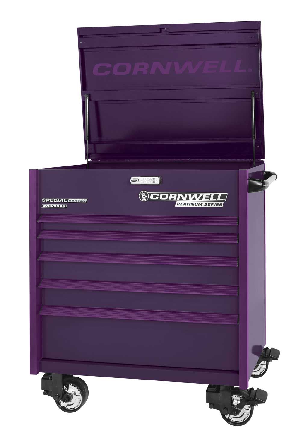 CTSPPF405UPR - 40" PLATINUM PLUS™ 5-Drawer Flip Top Cart, Purple Rain/Purple