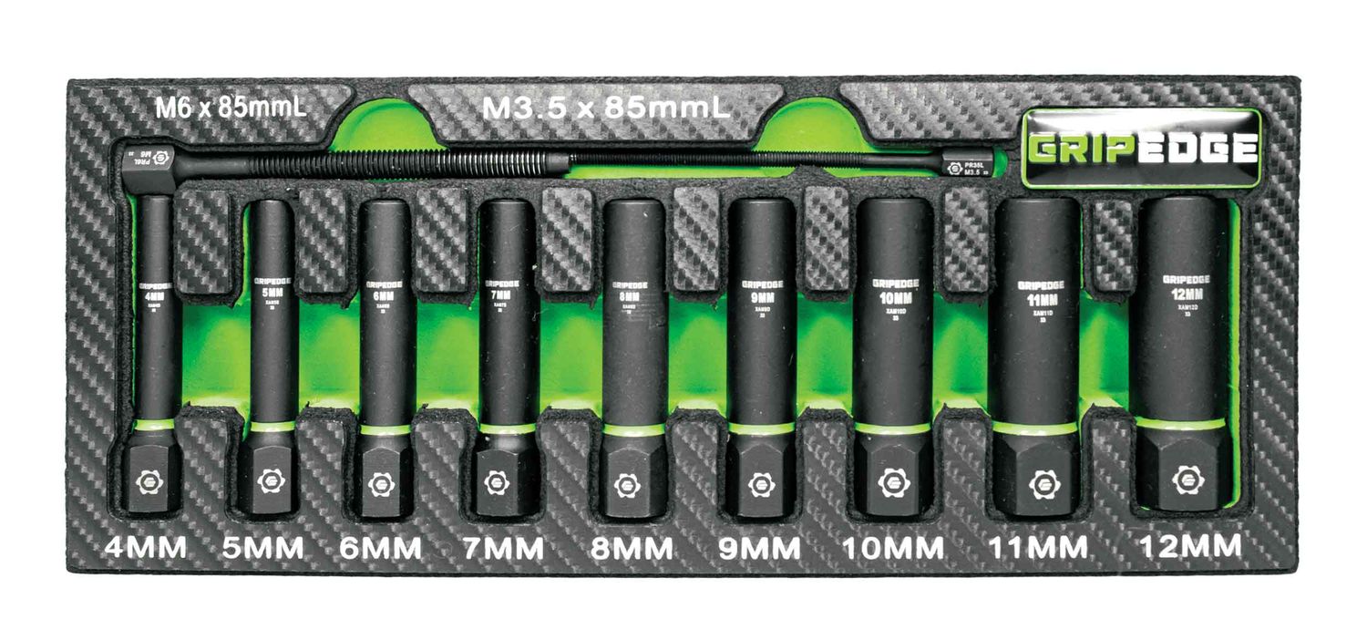GEXAM9DS - 9 Piece 1/4" Drive Metric RPT Socket Extractor Set (Deep Length)