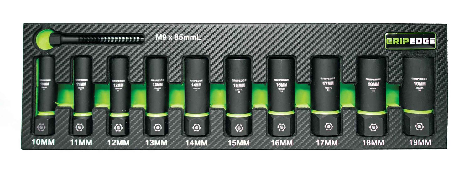 GEXBM10DS - 10 Piece 3/8" Drive Metric RPT Socket Extractor Set (Deep Length)