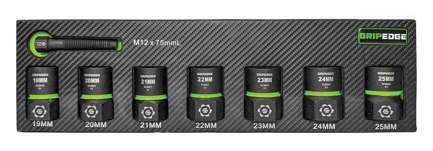 GEXCM7S - 7 Piece 1/2" Drive Metric RPT Socket Extractor Set (Standard Length)