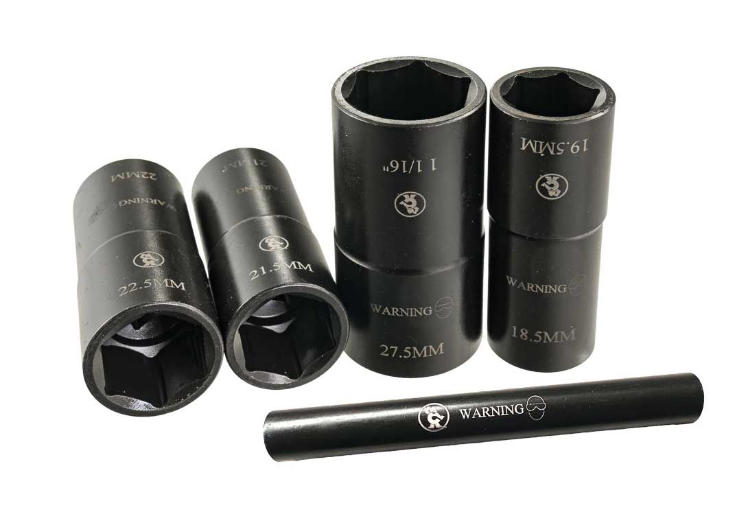 AJM0740X - 5 Piece 1/2" Drive Flip Socket Set, 6 Point