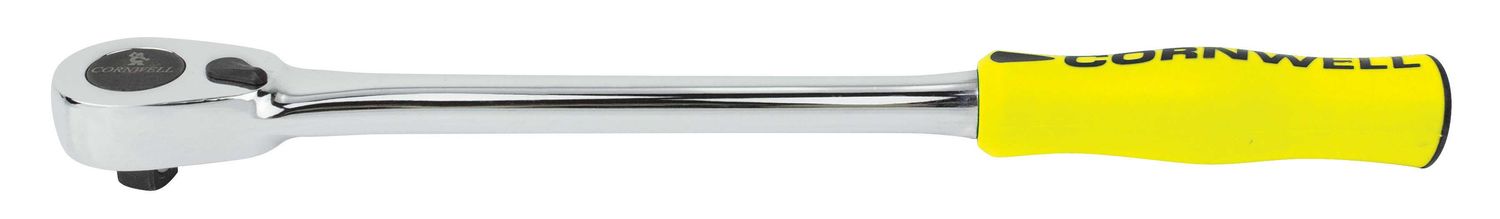 JR72LHY - 3/8" Drive 12" 72-Tooth Handled Ratchet, Yellow