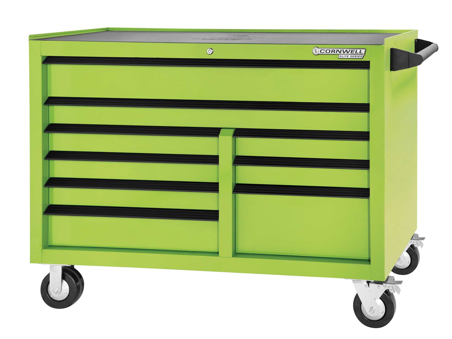 CTSESR549KTG - 54” Elite Series™ 9-Drawer Double Bank Cabinet, Nitro Green/Black Trim