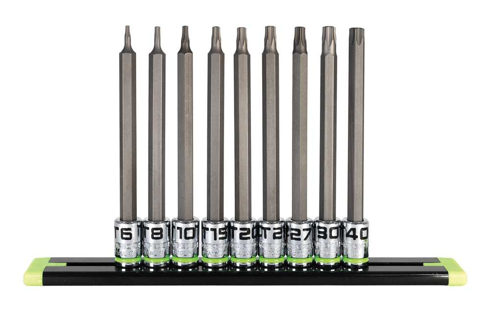 GESTA9LS - 9 Piece 1/4" Drive Long RPT Star Driver Set