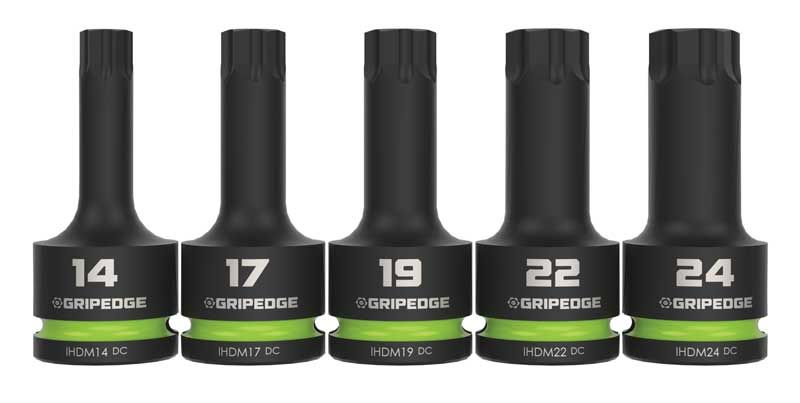 GEIHDM5S - 5 Piece 3/4" Drive Metric Impact RPT Hex Driver Set