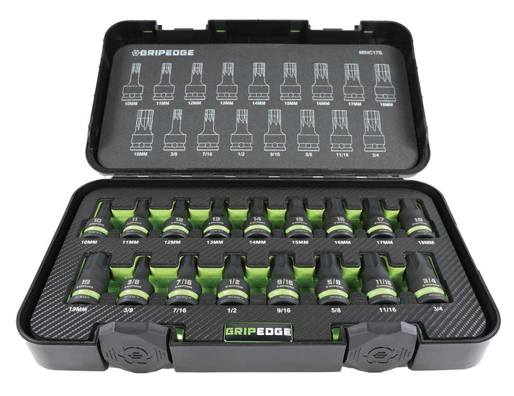 GEMIHC17S - 17 Piece Master 1/2" Drive Impact RPT Hex Driver Set