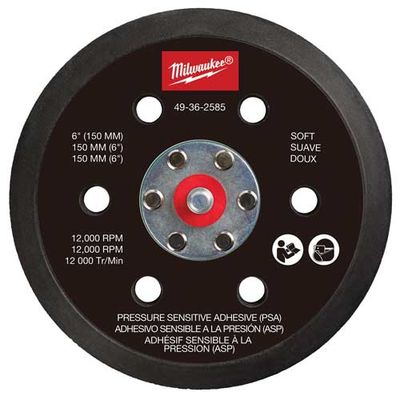 MWE49362585 - 6" Pressure Sensitive Adhesive Sander Backing Pad - Soft