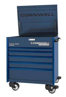 CTSPPF405BCT - 40" PLATINUM PLUS™ 5-Drawer Flip Top Cart, Cobalt/Blue Trim