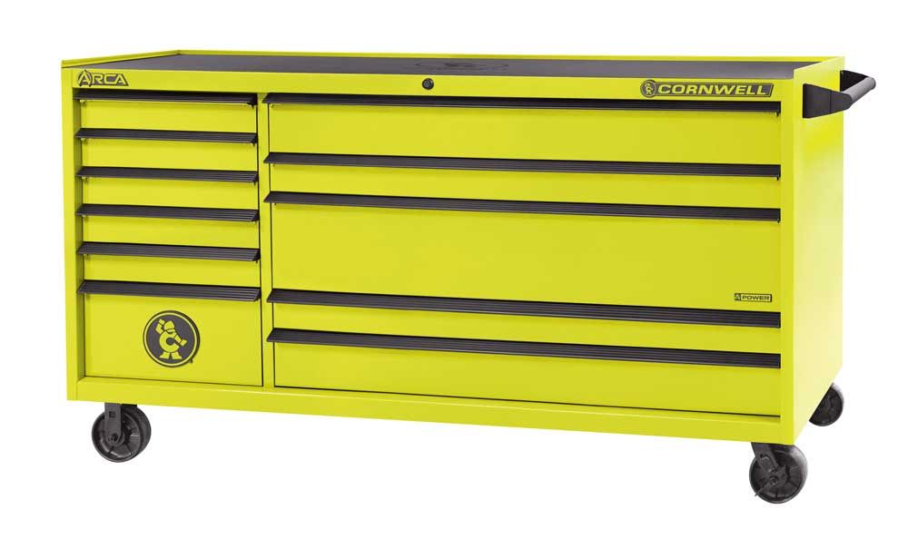 CTSASR7911KLY - (BTO) ARCA® 79” 11-Drawer Double Bank Roller Cabinet, Lightning Yellow