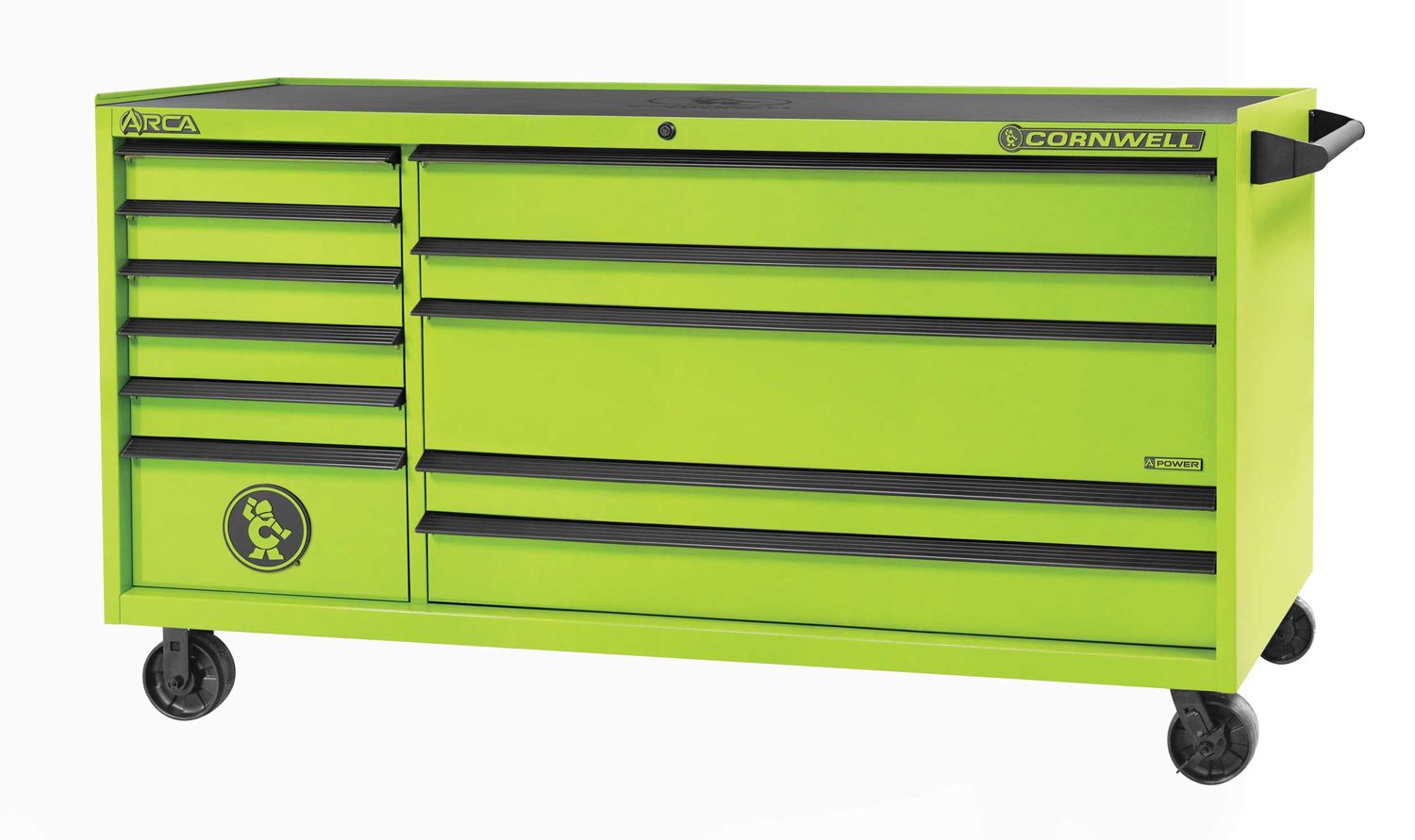 CTSASR7911KTG - ARCA® 79” 11-Drawer Double Bank Roller Cabinet, Nitro Green
