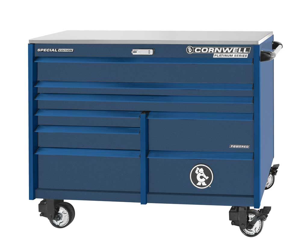 CTSPPR568BCT - PLATINUM PLUS™ 56" 8-Drawer Double Bank Roller Cabinet, Cobalt/Blue Trim