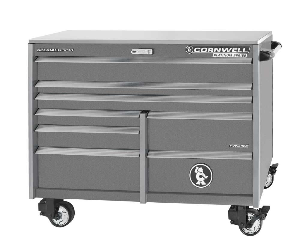 CTSPPR568CCD - PLATINUM PLUS™ 56" 8-Drawer Double Bank Roller Cabinet, Carbide/Chrome Trim