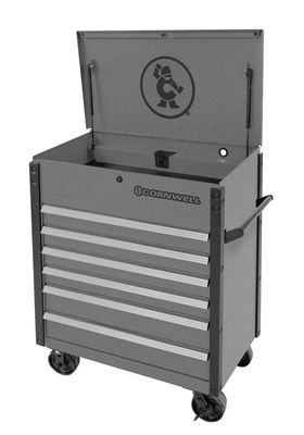CTSSCF396CCD - 39" 6-Drawer USA Flip Top Service Cart, Carbide/Chrome Trim