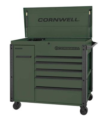 CTBF496KVG - 49" 6-Drawer XL Power Cart, Olive