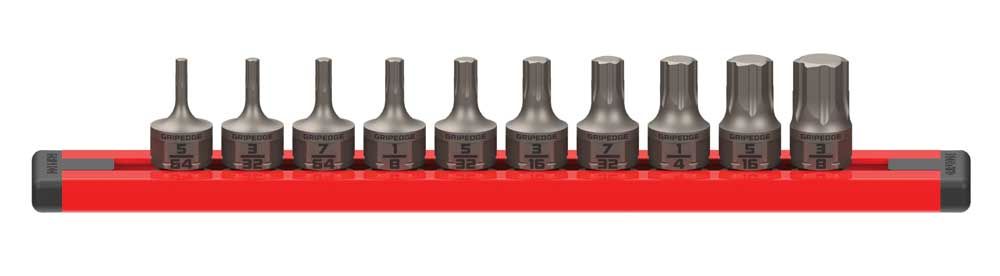 GEDDHAS10S - 10 Piece 1/4" Dual Drive SAE RPT Hex Driver Set