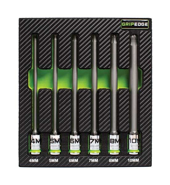 GEBHBM6LS - 6 Piece 3/8" Drive Long Metric RPT Ball Hex Driver Set