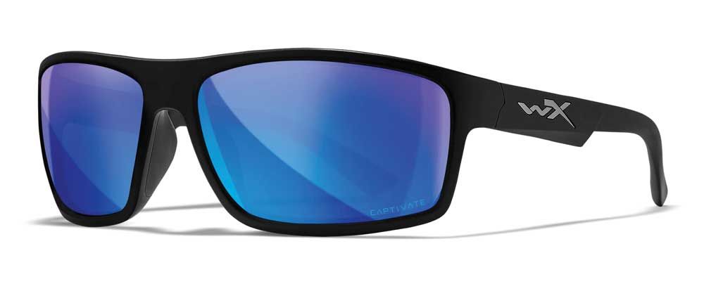 WLXACPEA19 - Peak Safety Glasses - Matte Black Frame, CAPTIVATE™ Polarized Blue Mirror Lens