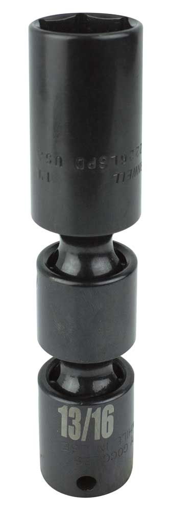 UP2226LSPD - 3/8" Drive 13/16" Impact Double Universal Spark Plug Socket, 6-Point