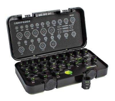 GEMX32S - 32 Piece 1/4" &amp; 3/8" Drive Metric &amp; SAE Master Socket Extractor Set