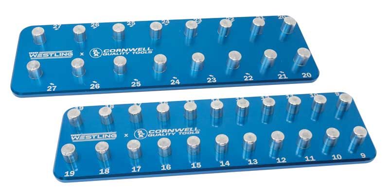 WST121622MBE - 1/2" Drive 2-Row Aluminum Metric Socket Tray, Blue