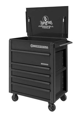 CTBFP355KMK - 5-Drawer Flip Top Cart w/ Power Drawer, Matte Black
