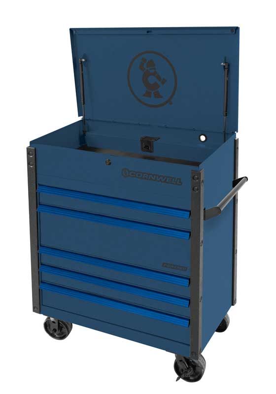 CTSSCFP395BCT - 39" 5-Drawer USA Flip Top Power Drawer Cart, Cobalt/Blue Trim