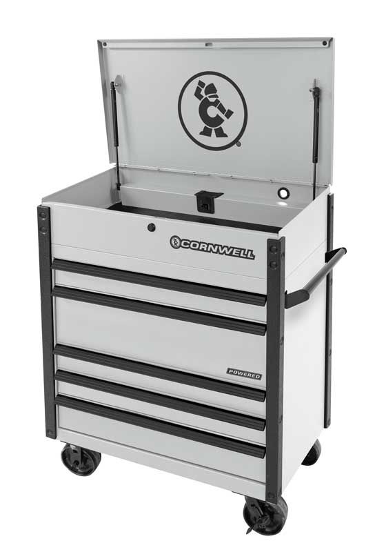 CTSSCFP395KVP - 39" 5-Drawer USA Flip Top Power Drawer Cart, Vapor/Black Trim