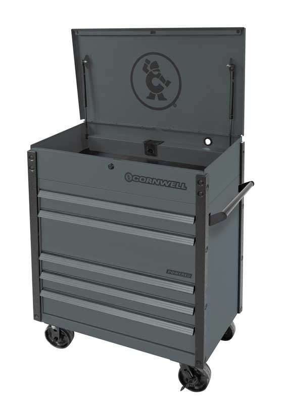 CTSSCFP395LF - 39" 5-Drawer USA Flip Top Power Drawer Cart, Graphite/Gunmetal Trim