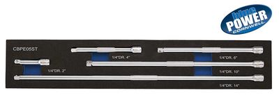 CBPE05ST - 5 Piece 1/4” Drive Cornwell® bluePOWER® Extension Set