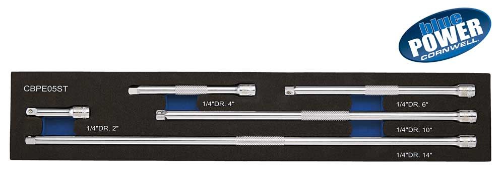 CBPE05ST - 5 Piece 1/4” Drive Cornwell® bluePOWER® Extension Set