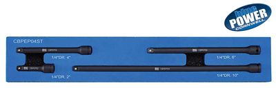 CBPEP04ST - 4 Piece 1/4” Drive Cornwell® bluePOWER® Impact Extension Set