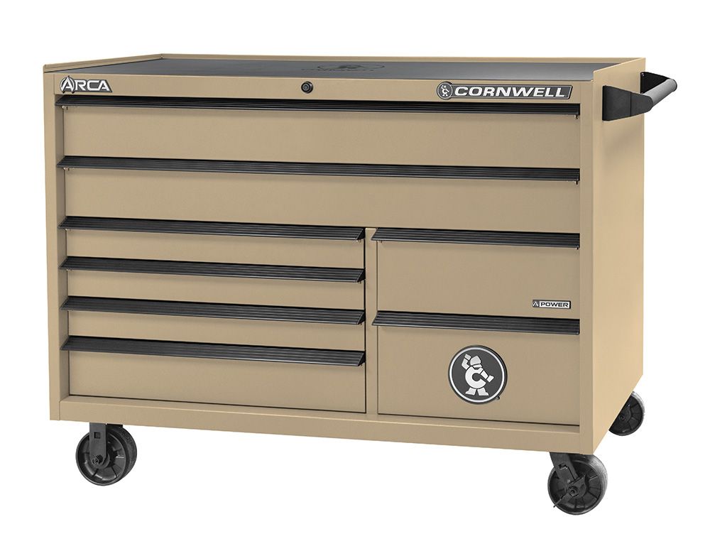 CTSASR578KSS - 57" 8-Drawer ARCA® DB Roller Cabinet, Sandstorm/Black Trim