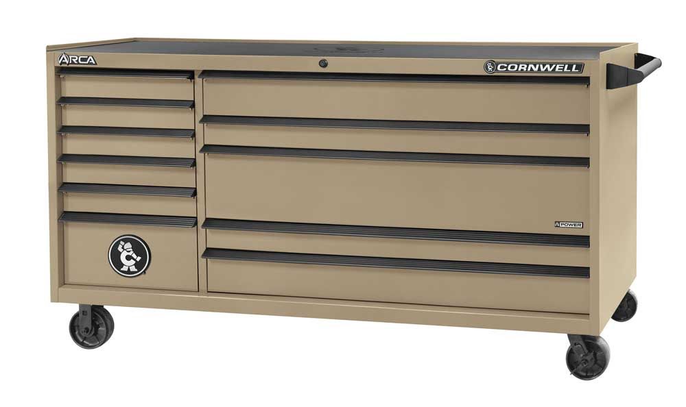 CTSASR7911KSS - 79" 11-Drawer ARCA® DB Roller Cabinet, Sandstorm/Black Trim
