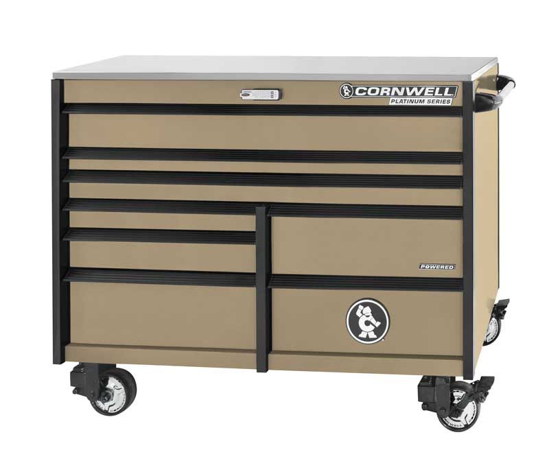 CTSPPR568KSS - PLATINUM PLUS™ 56" 8-Drawer DB Roller Cabinet, Sandstorm/Black Trim