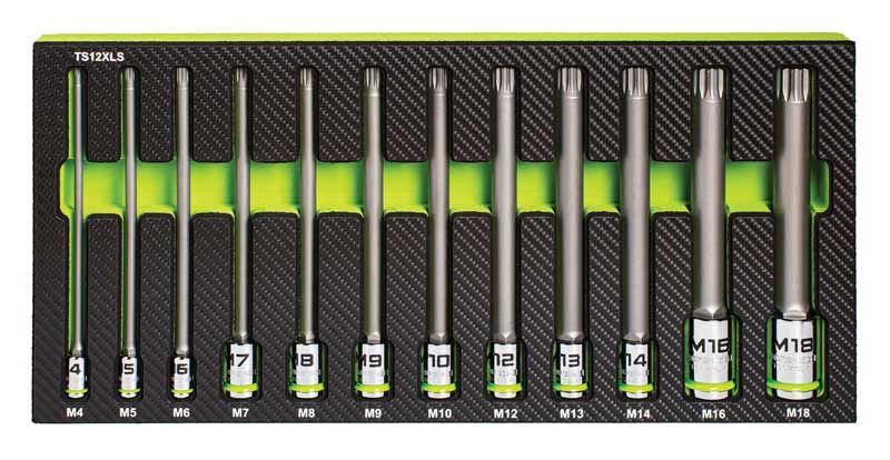 GETS12XLS - 12 Piece Extra-Long RPT Triple Square Driver Set