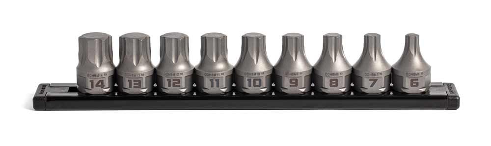 GEDDHBM9S - 9 Piece 3/8" Drive Low Profile Metric Hex Dual Action Driver Bit Set