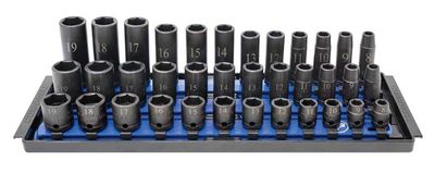 TSIM236SS - 36 Piece 3/8" Drive Metric Impact Socket Super Set, 6-Point
