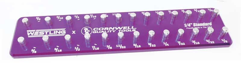 WST1426SPE - 1/4" Drive 2-Row Aluminum SAE Socket Tray, Purple